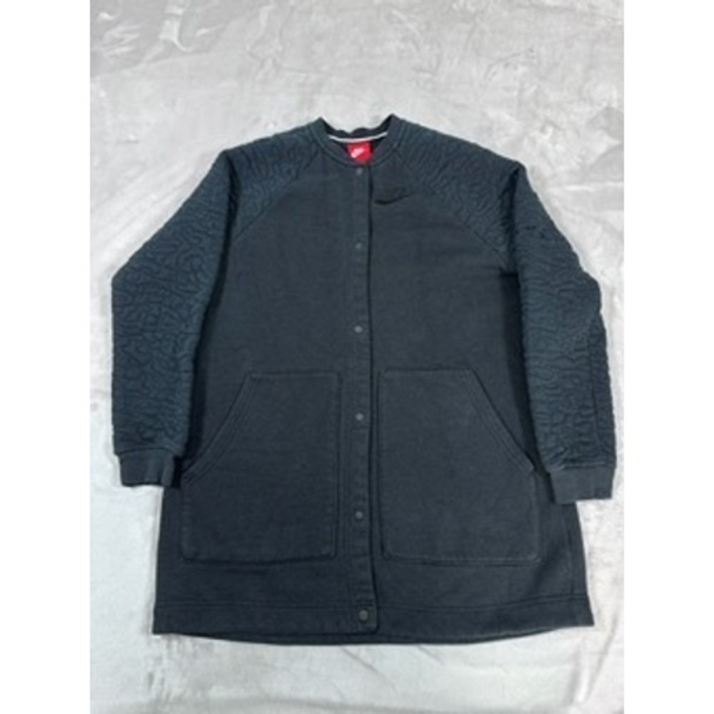 Nike Elephant Print Sleeve Longline Jacket Womens Medium Black 841650-010‎